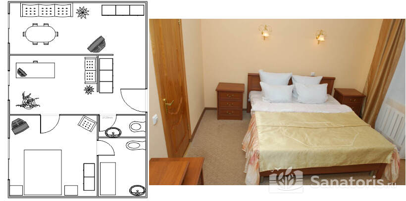 Двухместный трёхкомнатный люкс