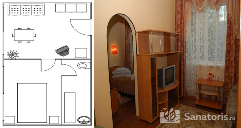 Двухместный двухкомнатный номер повышенной комфортности