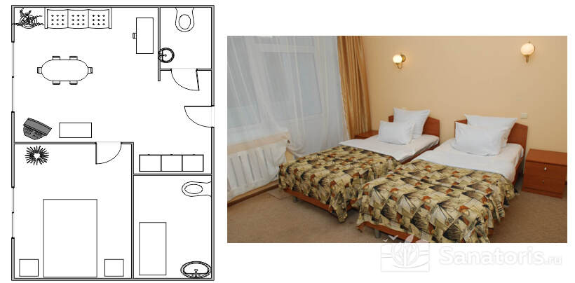 Двухместный двухкомнатный люкс