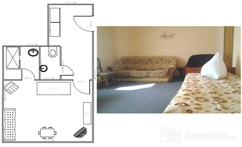 Одноместный однокомнатный номер