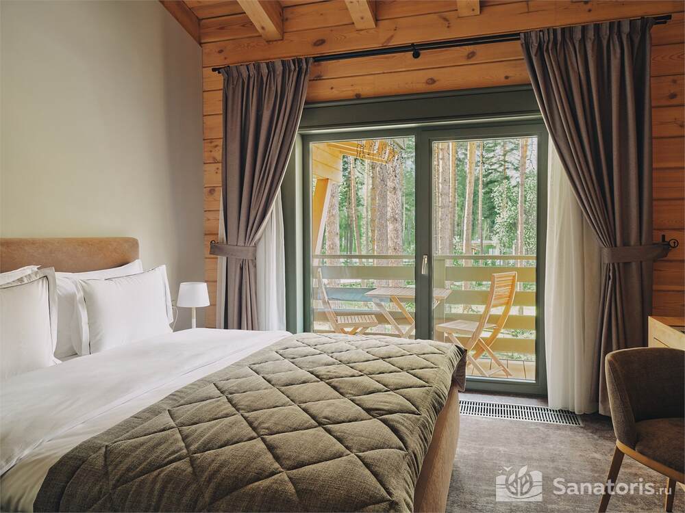 Номер Классик с двуспальной кроватью c видом на гору и балконом